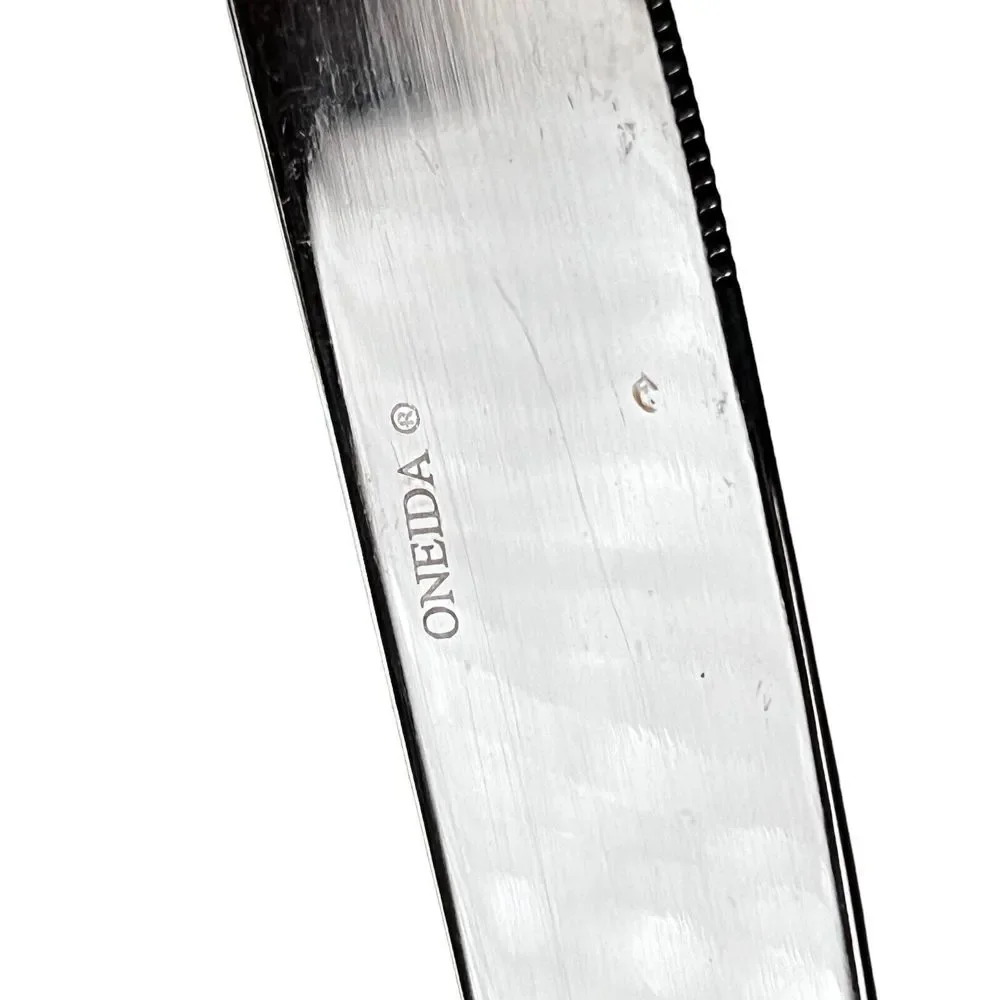 7 Oneida REYNA Stainless Glossy Hammered Dinner Knives Flatware
